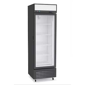 25 in. 11.6 cu. Ft. Auto/Cycle Defrost Upright Freezer Glass Door Commercial Reach in Black