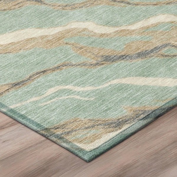 Chantille Machine Washable Indoor/Outdoor Abstract ACN2953 Seafoam 10 ft. x 14 ft. Area Rug