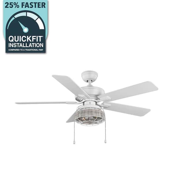 Hampton Bay Ceylon 52 in. Indoor/Outdoor Matte White LED Ceiling