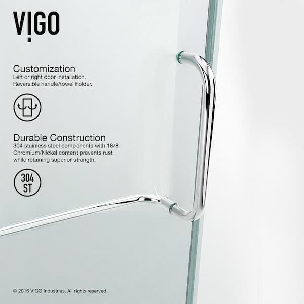 Monteray 34 in. L x 34 in. W x 73 in. H Frameless Pivot Square Shower Enclosure in Chrome with 3/8 in. Clear Glass