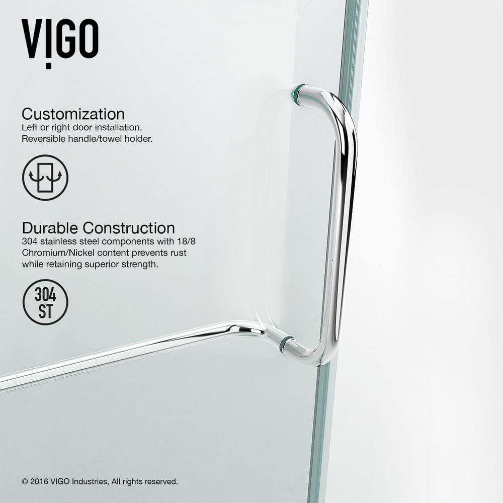Monteray Frameless Clear Glass Shower Enclosure with Brushed Nickel Hardware