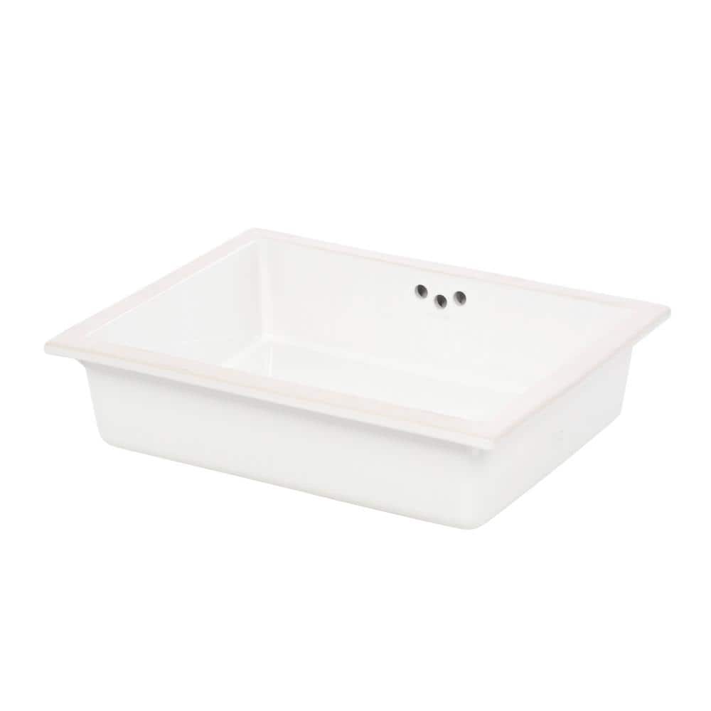 Kathryn White Rectangular Ceramic Undermount Bathroom Sink