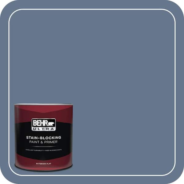 BEHR ULTRA 1 qt. #ECC-57-3 Always Indigo Flat Exterior Paint & Primer