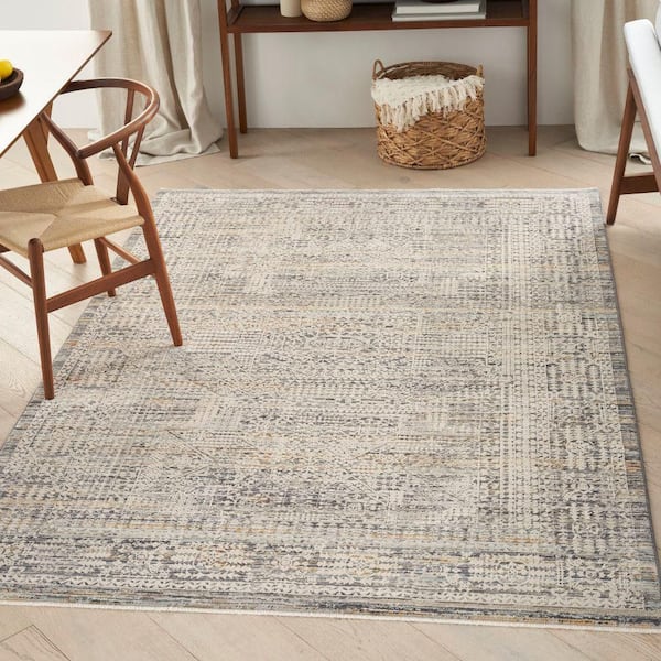 Lynx Ivory Slate 5 ft. x 8 ft. All-over design Transitional Area Rug