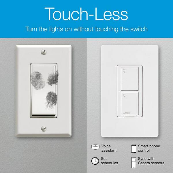 Lutron Caseta Smart Lighting Dimmer Switch for ELV Bulbs, 250W LED Bulbs,  White (PD-5NE-WH-2PK) (2-Pack) PD-5NE-WH-2PK - The Home Depot