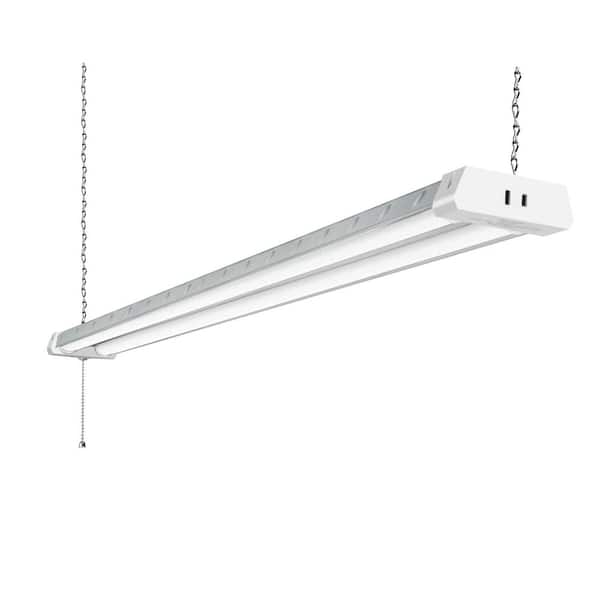 4 ft. 250-Watt Equivalent Integrated LED Linkable Pattern Diamond Plate Silver Shop Light