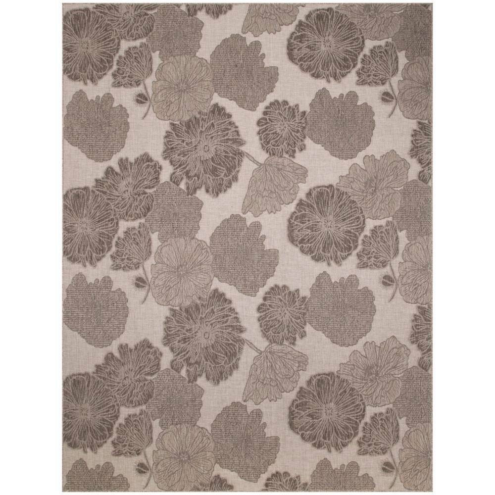 Natural Floral Flatweave Synthetic Indoor Outdoor Rug 8' x 10'