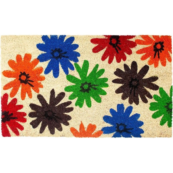 Multi-Colored 29 in. x 17 in. Coir Outdoor Door Mat