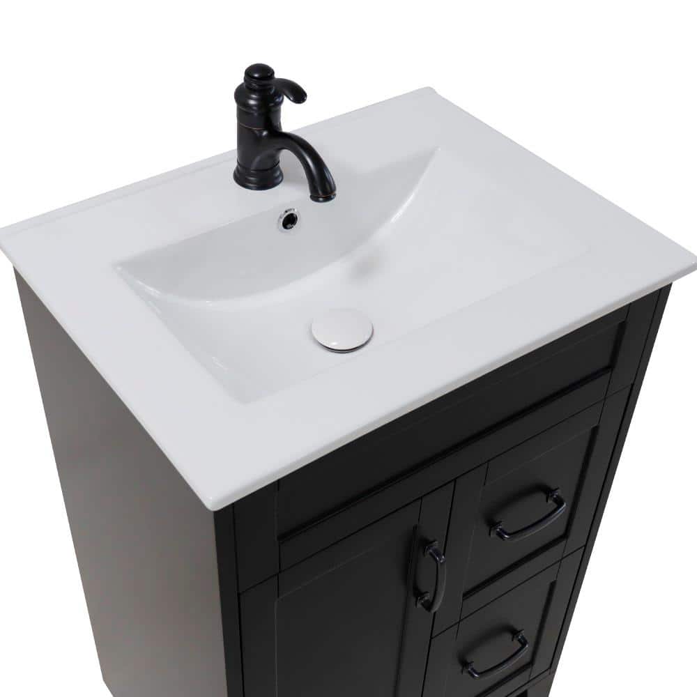 Espresso Freestanding Single Bathroom Vanity with Ceramic Top
