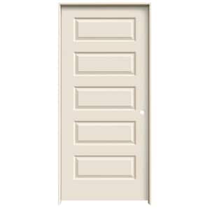 36 in. x 80 in. Smooth Rockport Left-Hand Solid Core Primed Molded Composite Single Prehung Interior Door