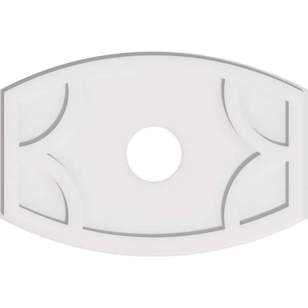 Ekena Millwork 28 in. W x 18-5/8 in. H x 5 in. ID x 1 in. P Kailey Architectural Grade PVC Contemporary Ceiling Medallion