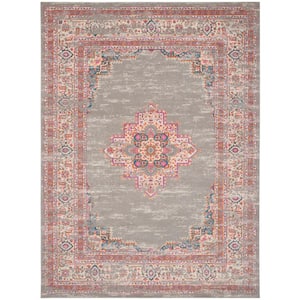 Passion Grey 12 ft. x 18 ft. Bordered Transitional Area Rug