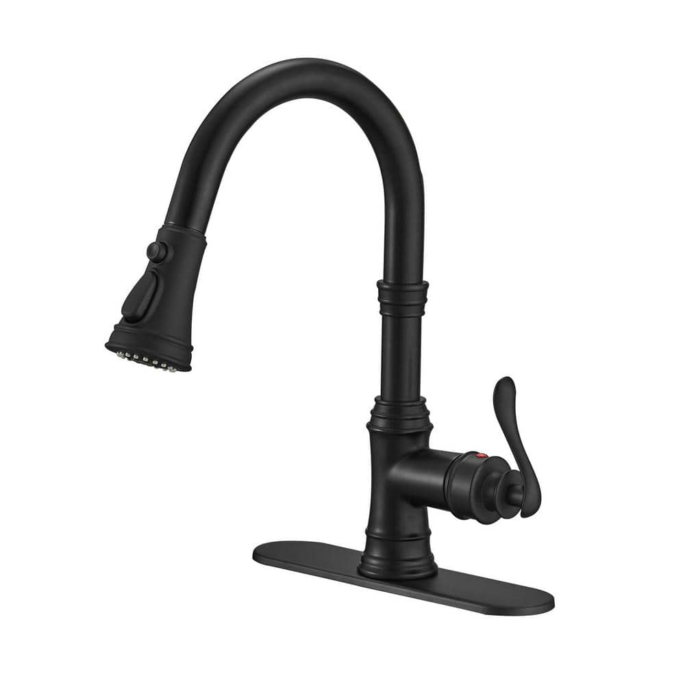 Single Handle Pull-Down Sprayer Kitchen Faucet with Flexible and Power Clea