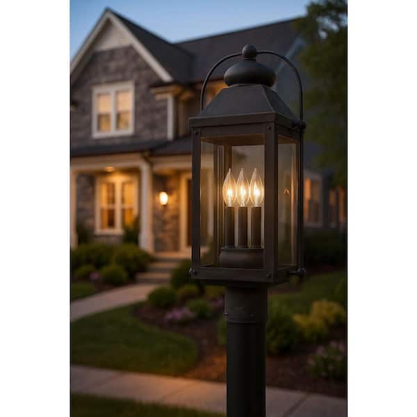 Anchorage 3-Light Aged Zinc Outdoor Post or Pier Mount