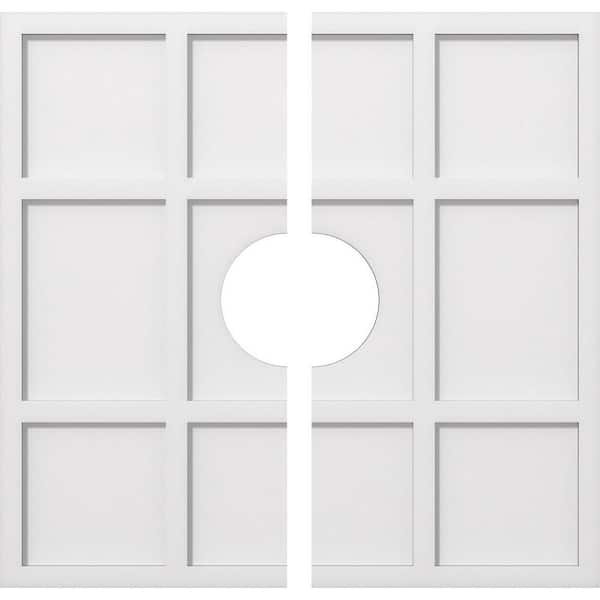 Ekena Millwork 1 in. P X 10-1/2 in. C X 30 in. OD X 7 in. ID Rubik Architectural Grade PVC Contemporary Ceiling Medallion, Two Piece