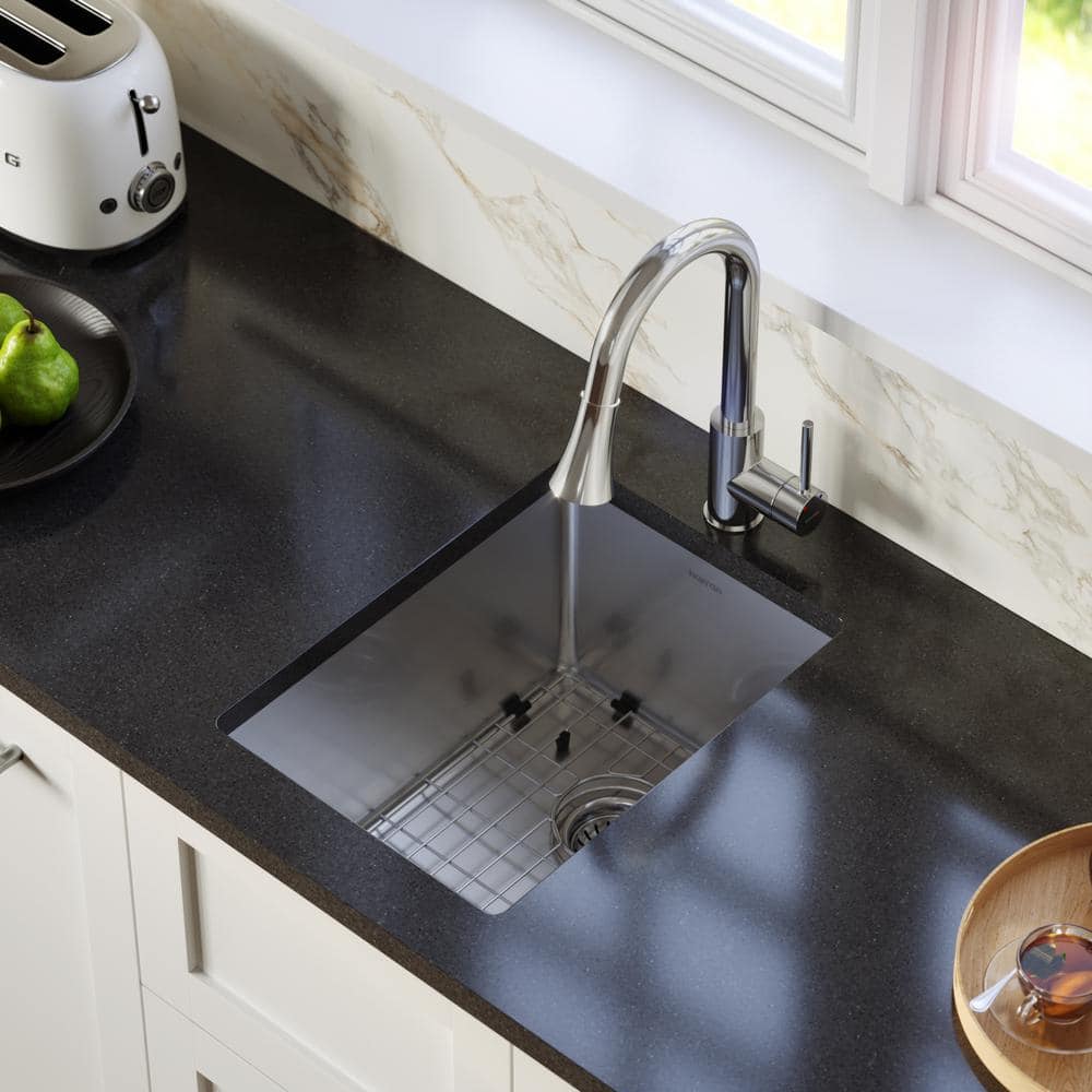 Karran 16-Gauge Stainless Steel 15 in. Undermount Bar Sink