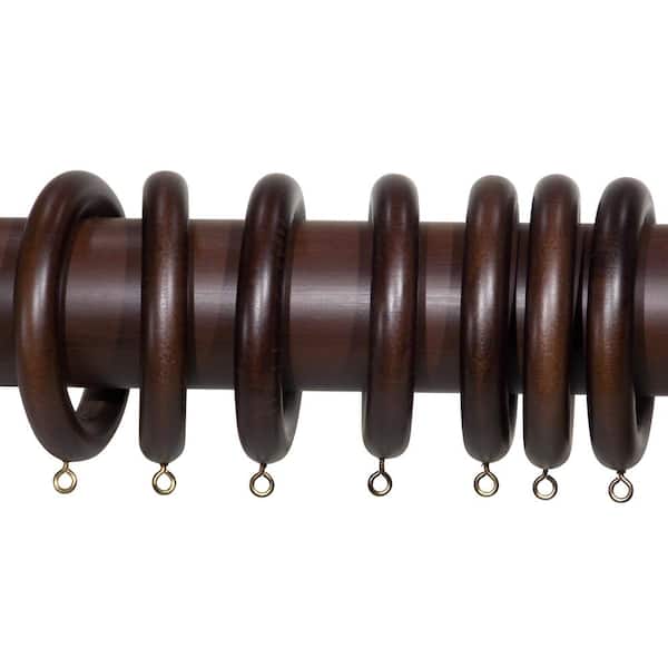 Wooden Curtain Rings for 1 Inch to 2 Inch Thick Curtain Rod - Set of 12  Rings with Screw Eye - Wood Drapery Curtain Rings for Windows – Ring Inner  Dia