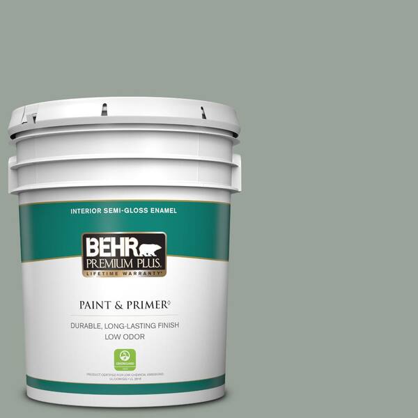 BEHR PREMIUM PLUS 5 gal. #700F-4 Pinedale Shores Semi-Gloss Enamel Low Odor Interior Paint & Primer