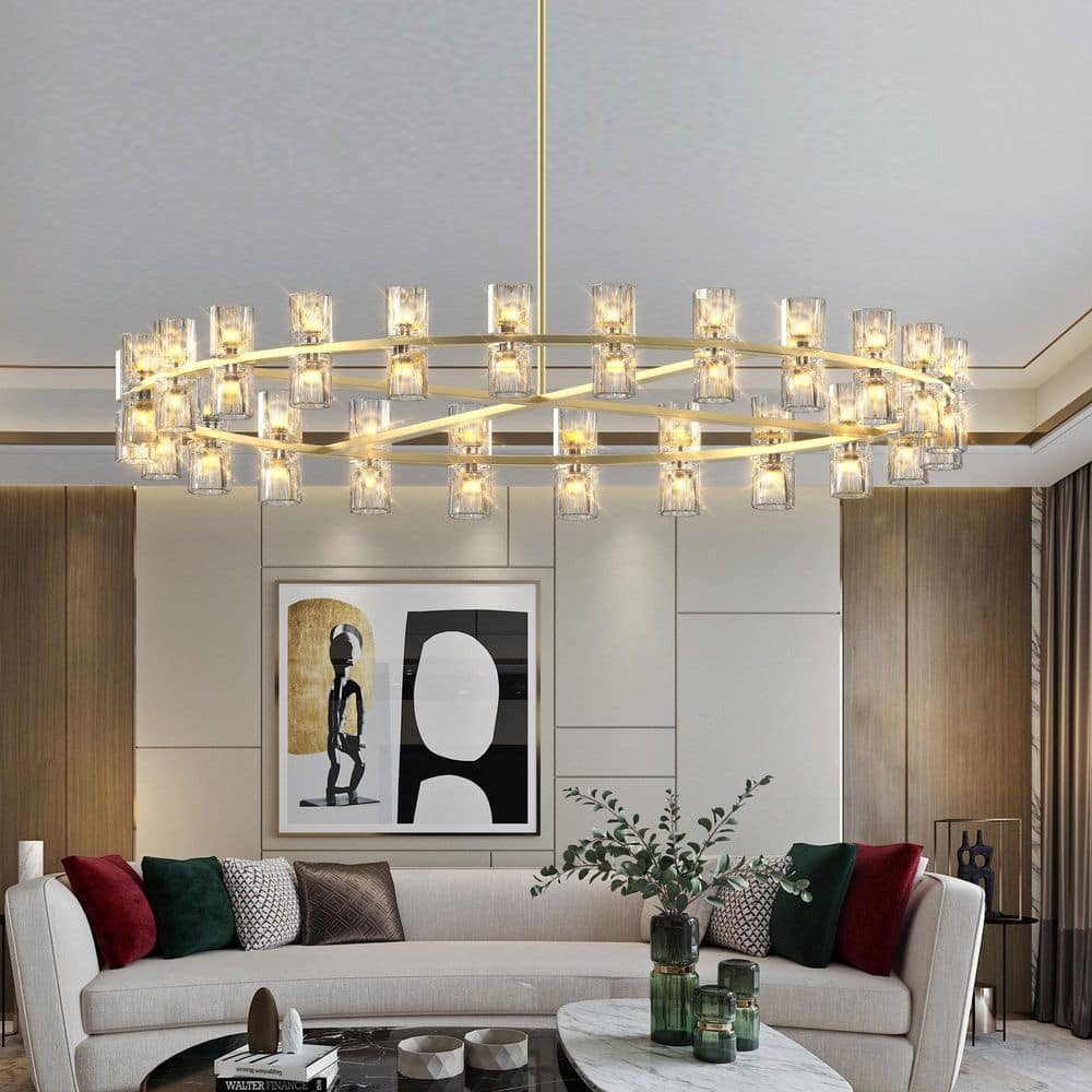 48-Light Gold Luxurious Crystal Chandelier for Living Room price history on PriceWatchPro