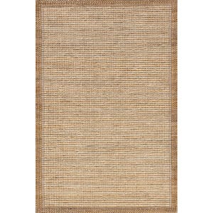 Nava Casual Bordered Jute Ivory 5 ft. x 8 ft. Area Rug