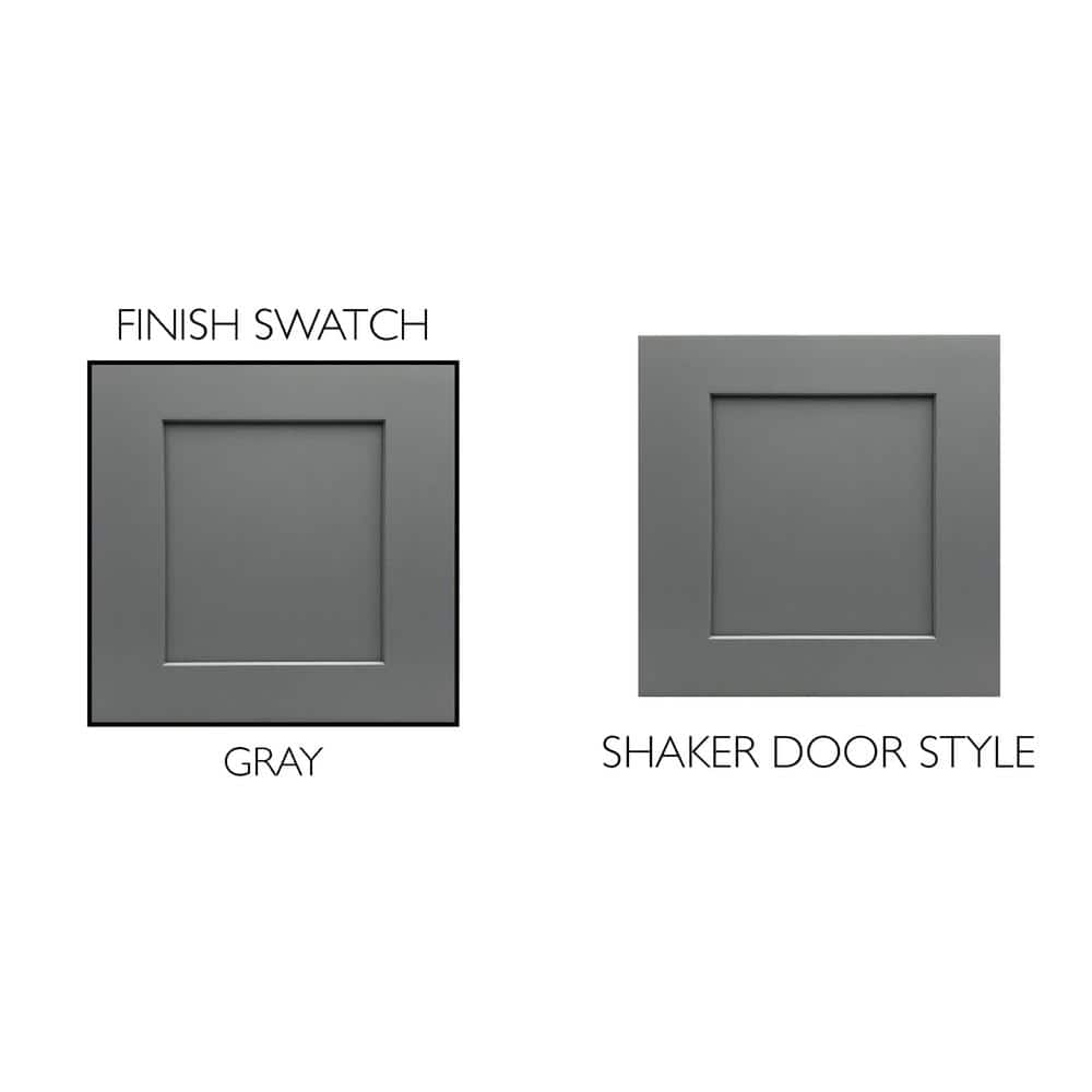 Brookings 48 Inch Gray Solid Wood Shaker Bathroom Vanity