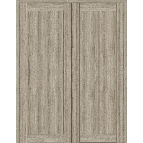Belldinni 1 Panel Shaker 60 in. x 95.25 in. Both Active Shambor Wood Composite Double Prehung Interior Door