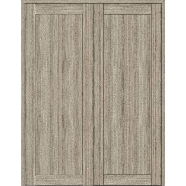 Belldinni 1 Panel Shaker 56 in. x 80 in. Both Active Shambor Wood Composite Double Prehung Interior Door