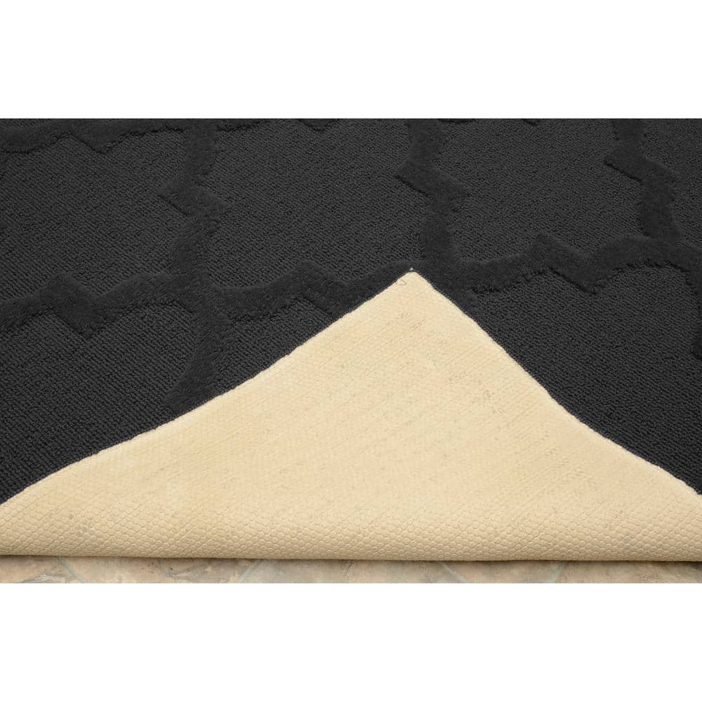 Cinder Gray Quatrefoil Tufted 12' Square Synthetic Area Rug