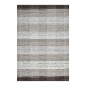 Carrie Flatweave Checkered Brown 8 ft. x 10 ft. Hand Woven Area Rug