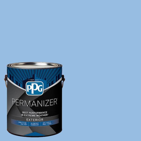 1 gal. PPG1242-3 Viva La Bleu Flat Exterior Paint