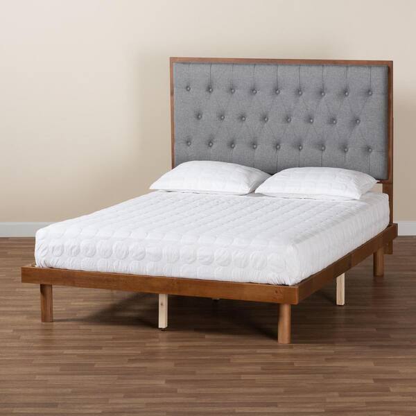 Baxton Studio Bellini Gray Wood Frame King Platform Bed