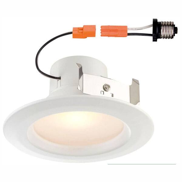 EnviroLite Standard Retrofit 4 in. White Recessed Trim Warm LED Ceiling Light with 92 CRI, 3000K (2-Pack)