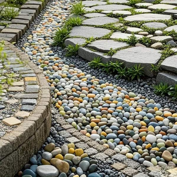 Large Rocks Planters 38 lbs. Decorative Garden Stone 1-3 in. Large Polished River Rocks for ...