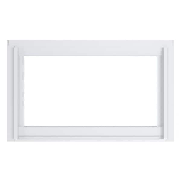 American Craftsman 30.75 in. x 12.75 in. 70 Series Low-E Argon Glass Hopper White Vinyl Replacement Window, Screen Incl