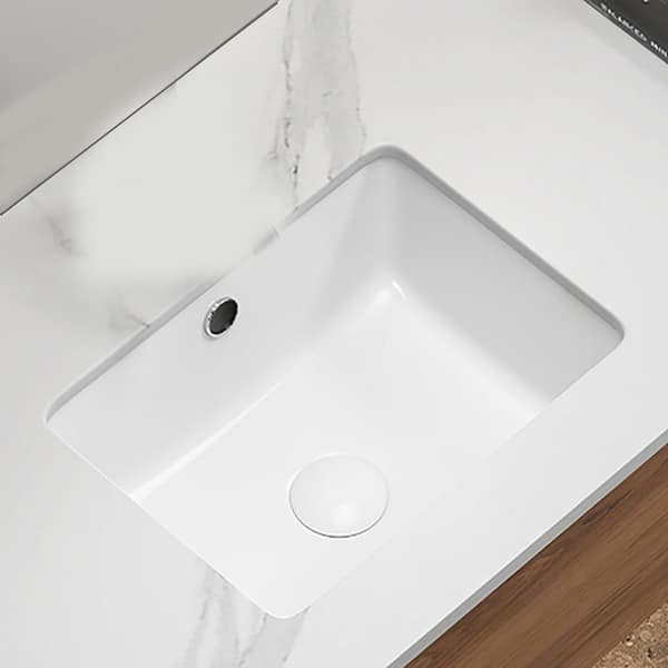 18.31 in. x 13.78 in. Undermount Bathroom Sink in Milk White Ceramic