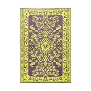 Green Purple Classic Duo- Tone 4 ft. x 6 ft. Indoor/Outdoor Area Rug