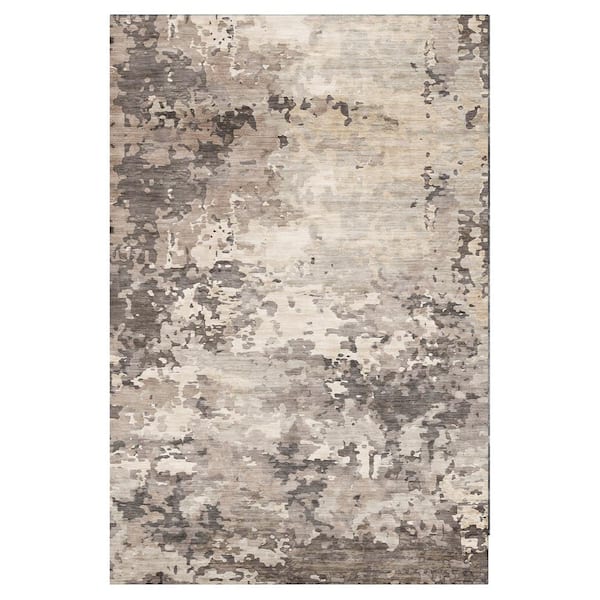 Gertmenian Crystal Print Kaori Beige 8 ft. x 10 ft. Abstract Digitally Printed Polyester Area Rug