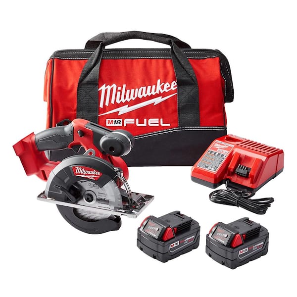 Milwaukee M18 FUEL 18V Lithium-Ion Brushless Cordless Metal Cutting 5-3/8  in. Circular Saw Kit w/ Two 5.0Ah Batteries, Charger 2782-22 The Home  Depot