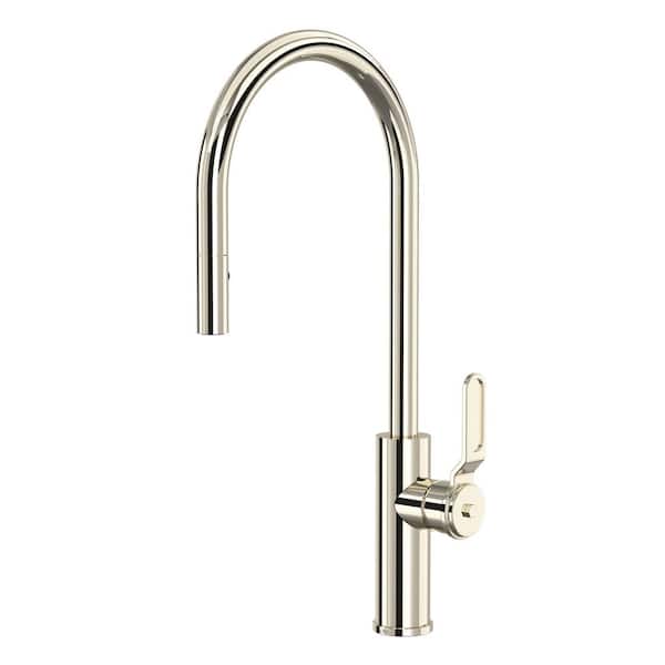 Myrina Single Handle Pull Down Sprayer Kitchen Faucet in Polished Nickel