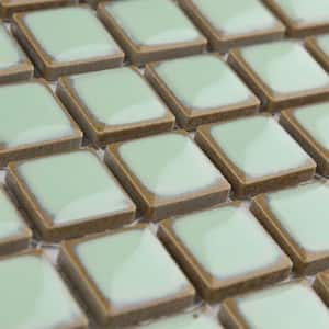 Hudson Edge Light Green 12-3/8 in. x 12-3/8 in. Porcelain Mosaic Tile (10.9 sq. ft./Case)