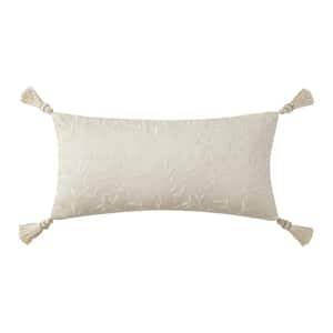 Arderra Ivory Polyester 11 in. x 22 in. Decorative Throw Pillow