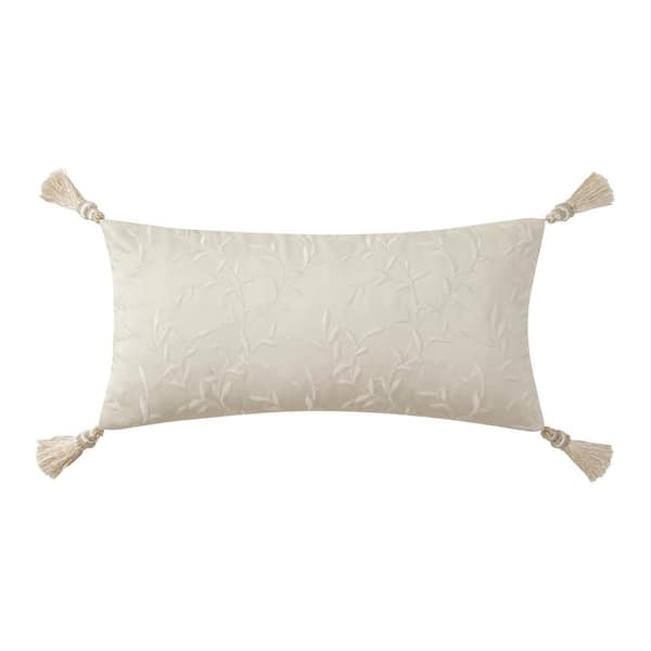 WATERFORD Arderra Ivory Polyester 11 in. x 22 in. Decorative Throw Pillow