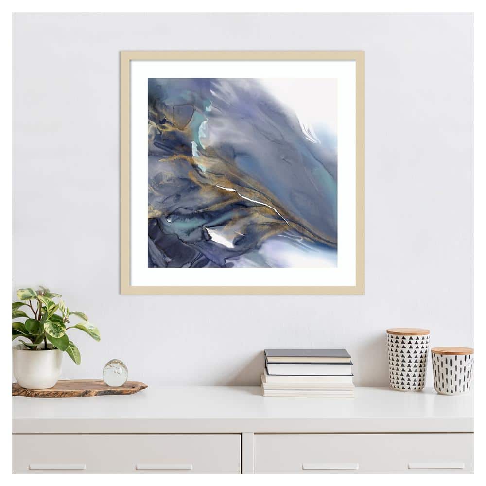 Water Wonder Abstract Expressionism Giclee Print with Natural Frame