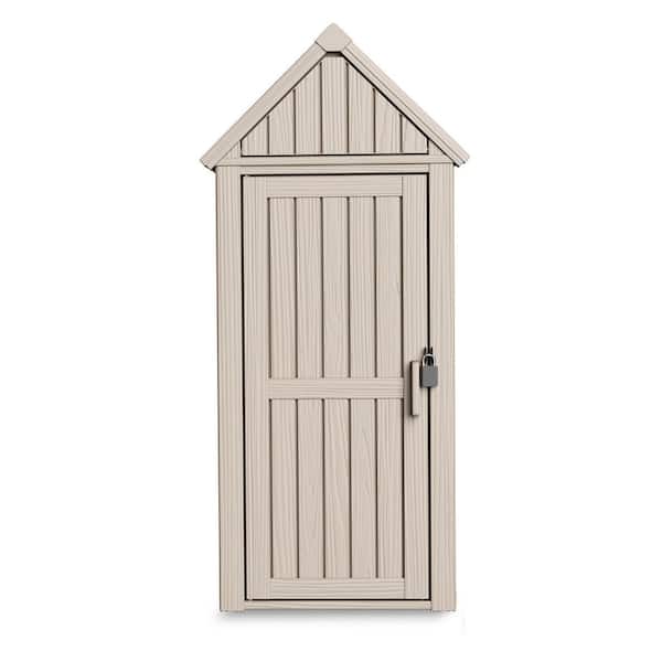 2.5 ft.W x 2 ft.D Resin Plastic Outdoor Storage Shed 5 sq. ft. Storage Box Cabinet with Sloping Roof,Lockable Door,Hooks