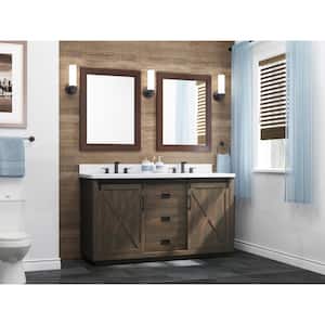 Hawkley 60 in. W x 20 in. D x 35 in. H Double Sink Freestanding Bath Vanity in White with White Engineered Stone Top
