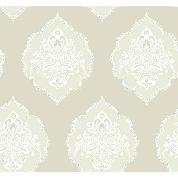 York Wallcoverings 60.75 sq ft Beige Signet Medallion Dam Pre-Pasted Wallpaper