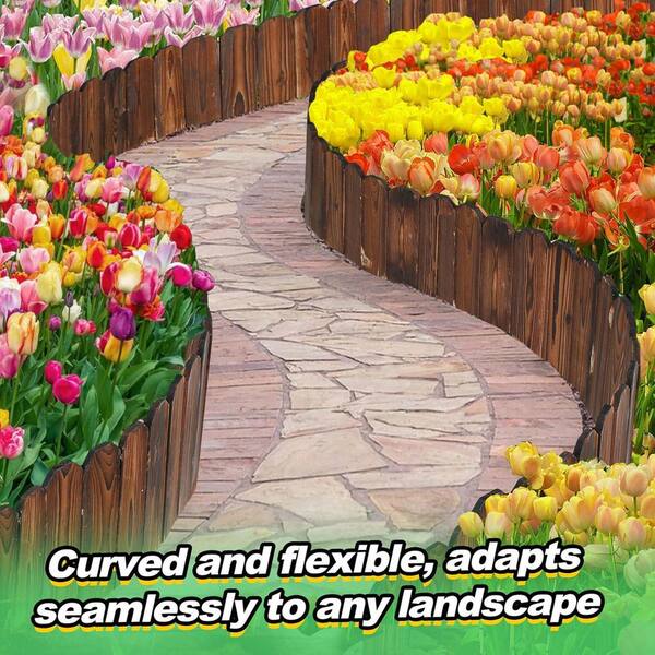 thumbnail image 2 of Rustic Pine Wood Garden Fence - 13.1ft L*12in H Easy To Install 2 of 11