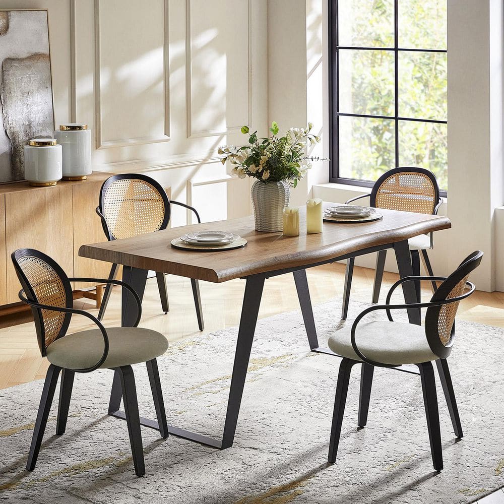Julian Ivory Polyester Dinning Chair with Solid bentwood legs Set of 2 price history on PriceWatchPro