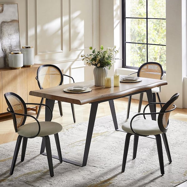 Julian Ivory Polyester Dinning Chair with Solid bentwood legs Set of 2