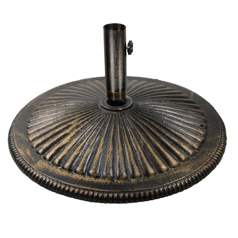 Bronze 50-lb Cast Iron Umbrella Base with Adjustable Stem